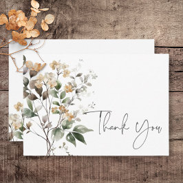 Cartão De Agradecimento Casamento Rustic Delicate Tan Fall Selvagens