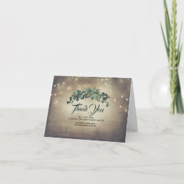 Cartão De Agradecimento Casamento Rustic Eucalyptus Greenery Obrigado