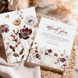 Cartão De Agradecimento Casamento Rustic Fall Pumpkin
