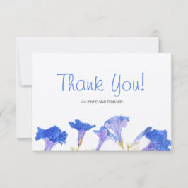 Cartão De Agradecimento Casamento Rustic Floral Blue Flowers Obrigado