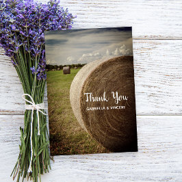 Cartão De Agradecimento Casamento Rustic Hay Bales Ranch Obrigado