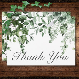 Cartão De Agradecimento Casamento Rustic Ivy & Sage Greenery