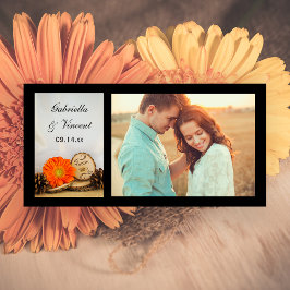 Cartão De Agradecimento Casamento Rustic Orange Daisy Woodland Obrigado