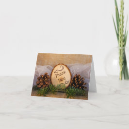 Cartão De Agradecimento Casamento Rustic Pines Woodland Obrigado