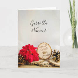 Cartão De Agradecimento Casamento Rustic Poinsettia Woodland Obrigado