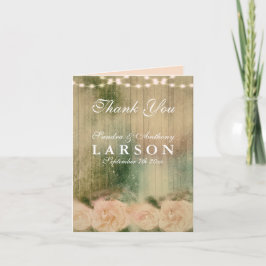 Cartão De Agradecimento Casamento Rustic Rosa Obrigado