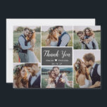 Cartão De Agradecimento Casamento Rustic Simple 6 Photo Collage Script<br><div class="desc">Rustic Chalkboard 6 Foto Colagem Moderna de Caligrafia Script Cartões de agradecimentos De Casamento. modelo de cartões de agradecimentos de casamento com seis (6) fotos na frente e uma (1) foto no verso. Com o texto "obrigado você" em uma fonte de script esplêndida, escrita à mão, em branco, sobre a...</div>
