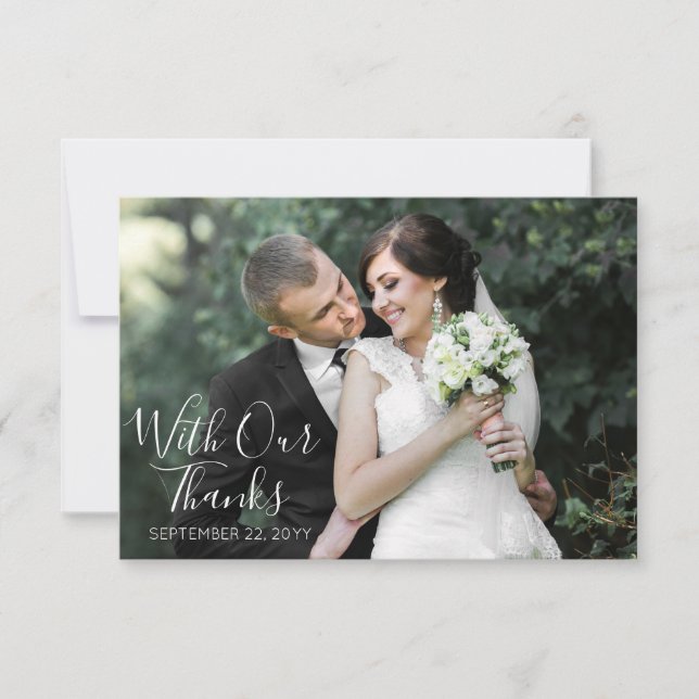 Cartão De Agradecimento Casamento Rustic Southern Cotton & Wood Obrigado (Frente)