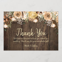 Casamento Rustic Tan Bird Wood Country Obrigado