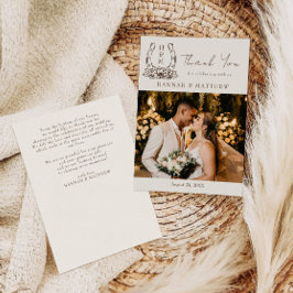 Cartão De Agradecimento Casamento Rustic Western Boho