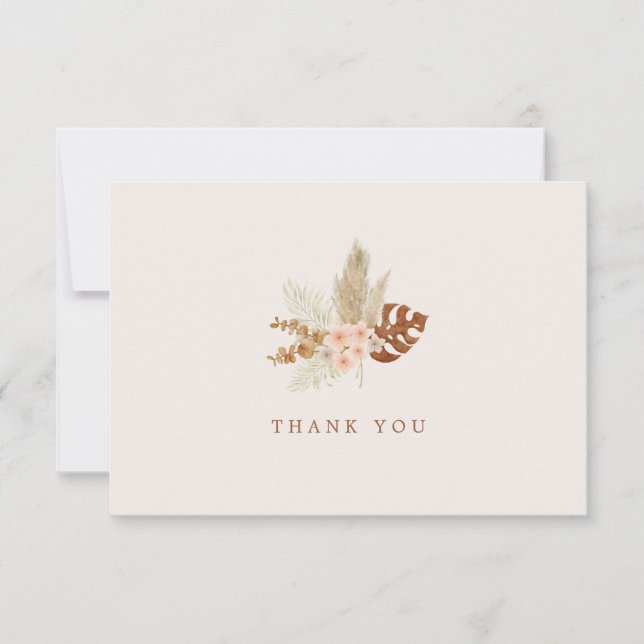 Cartão De Agradecimento Casamento Rústico ao Ar Livre com Flores de Outono (Frente)