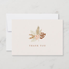 Cartão De Agradecimento Casamento Rústico ao Ar Livre com Flores de Outono
