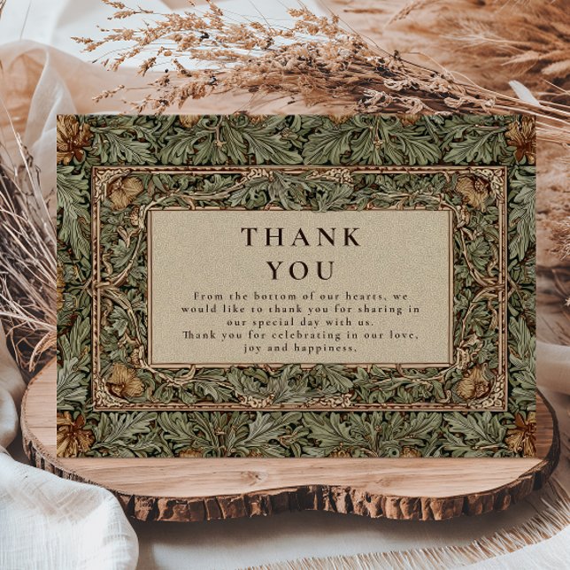 Cartão De Agradecimento Casamento Rústico de Noz Antiga (Criador carregado)