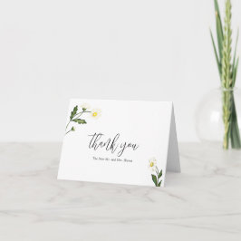 Cartão De Agradecimento Casamento Rústico Floral Margarida Branca