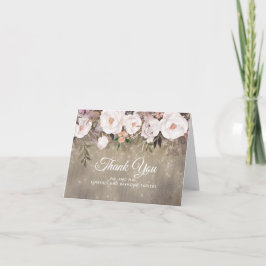 Cartão De Agradecimento Casamento Rústico Floral Obrigado
