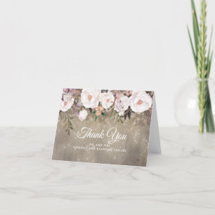 Cartão De Agradecimento Casamento Rústico Floral Obrigado