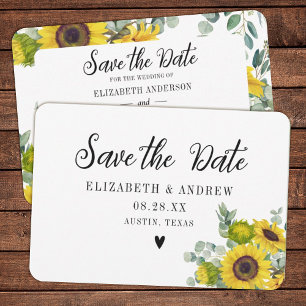 Cartão De Agradecimento Casamento Salvar a Data Floral de Girassol
