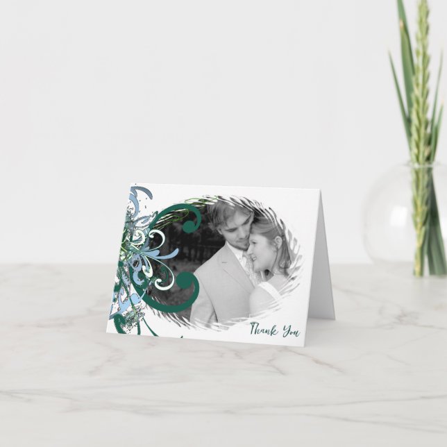 Cartão De Agradecimento Casamento Salve Sua Data Sua Foto (Frente)