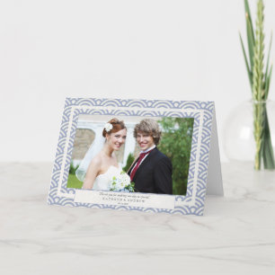 Cartão De Agradecimento Casamento Seigaiha Japonês Agradecimento/Texto Per