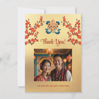 Cartão De Agradecimento Casamento sem fim de Knot Tibetan