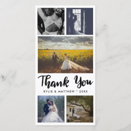 Cartão De Agradecimento Casamento Simples Cinco Fotos Obrigado