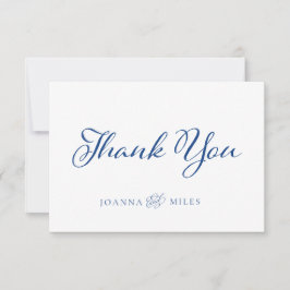 Cartão De Agradecimento Casamento Simples da Caligrafia Elegante Marselles