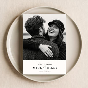 Cartão De Agradecimento Casamento Simples de Fotografias Moderno Minimalis