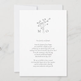 Cartão De Agradecimento Casamento simples de fotos de buquê floral