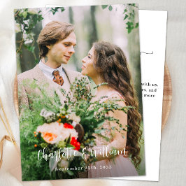 Cartão De Agradecimento Casamento Simples de Fotos Personalizado por Chic