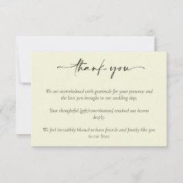 Cartão De Agradecimento Casamento simples e elegante