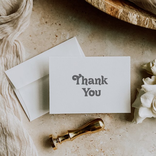 Cartão De Agradecimento Casamento Simples e Formal Plano (Criador carregado)