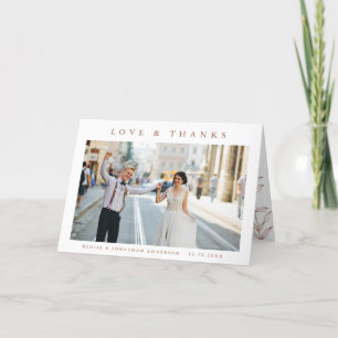 Cartão De Agradecimento Casamento Simples e Minimalista de Terracotta Wild