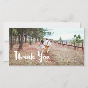 Cartão De Agradecimento Casamento Simples e Whimsical Obrigado