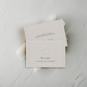 Cartão De Agradecimento Casamento Simples Elegante De Barcos Náuticos Cost