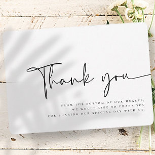 Cartão De Agradecimento Casamento Simples Elegante Moderno Minimalista