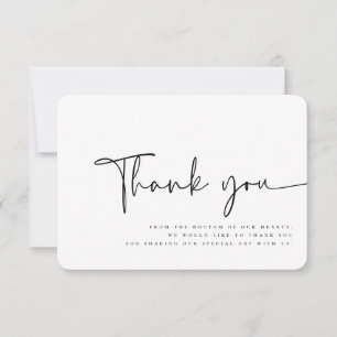 Cartão De Agradecimento Casamento Simples Elegante Moderno Minimalista