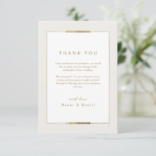 Cartão De Agradecimento Casamento Simples Moderno da Elegância