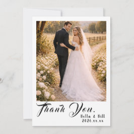 Cartão De Agradecimento Casamento Simples Moderno Esportivo para Casal