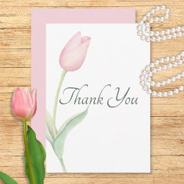 Cartão De Agradecimento Casamento Solo Tulip Rosa