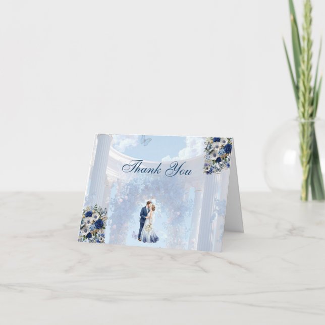 Cartão de Agradecimento | Casamento Something Blue (Frente)