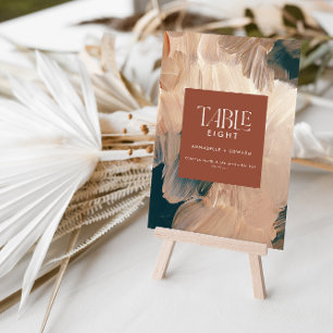 Cartão De Agradecimento Casamento teal painterino da boêmia moderna