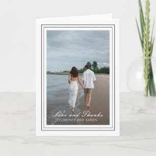 Cartão De Agradecimento Casamento tradicional de Eterno de Foto em Preto e