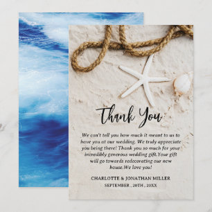 Cartão De Agradecimento Casamento Tropical Costeira Personalizado