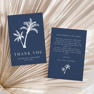 Cartão De Agradecimento Casamento Tropical de Praia Tropical de Árvore de