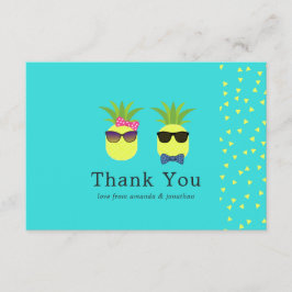 Cartão De Agradecimento Casamento Turquesa e Lemon Pineanases Obrigado