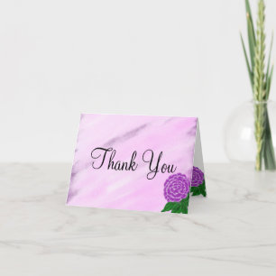 Cartão De Agradecimento Casamento Ultra Violet Floral Watercolor Obrigado