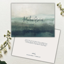 Cartão De Agradecimento Casamento Verde Espanhol Muchas Gracias Modern Sag