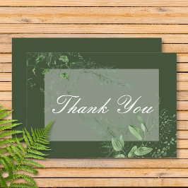 Cartão De Agradecimento Casamento Verde Rustic Fern