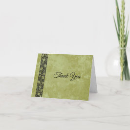Cartão De Agradecimento Casamento Vintage, Folhas de Parreira Vitorianas