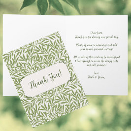 Cartão De Agradecimento Casamento vintage, Padrão Vitoriano de Folhas Selv